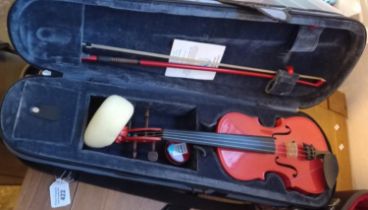 Stentor Music Company Ltd. 'The Messina' student Violin with unusual red finish in fitted case