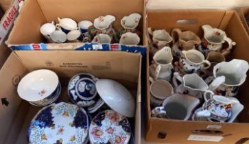 Three boxes of assorted Gaudy Welsh china to include: tea ware, dresser jugs etc. (3) (B.P. 21% +