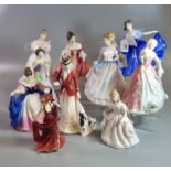 Ten Royal Doulton bone china figurines to include: 'Sarah', 'Caroline', 'Amanda', 'Jessica' etc. (