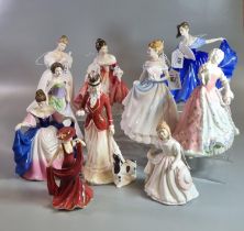 Ten Royal Doulton bone china figurines to include: 'Sarah', 'Caroline', 'Amanda', 'Jessica' etc. (