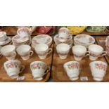 36 piece Colclough 'Wayside' bone china floral tea set comprising: cups saucers and side plates. (2)