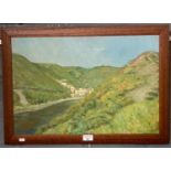 Allen (Welsh School ,20th century), 'Solva', signed dated 1952. Pastels. 38x56cm approx. Framed. (