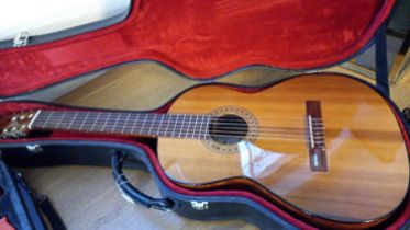 Six string modern acoustic guitar by Joan Kastti Mira of Spain. Hard fitted case. (B.P. 21% + VAT)