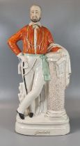 Large 19th century Staffordshire Pottery standing figure of 'Garibaldi'. 50cm high approx. (B.P. 21%