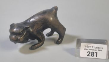 Chinese bronze mythical study of a Dog. (B.P. 21% + VAT)