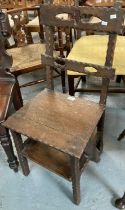 Early 20th century oak metamorphic library steps/chair. (B.P. 21% + VAT)
