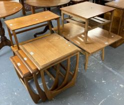 Collection of mid century oak and teak furniture to include, G Plan nest of tables and various