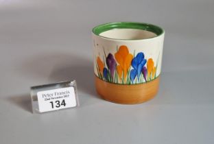 Bizarre by Clarice Cliff Newport Pottery 'Crocus' design hand painted jar, probably missing its