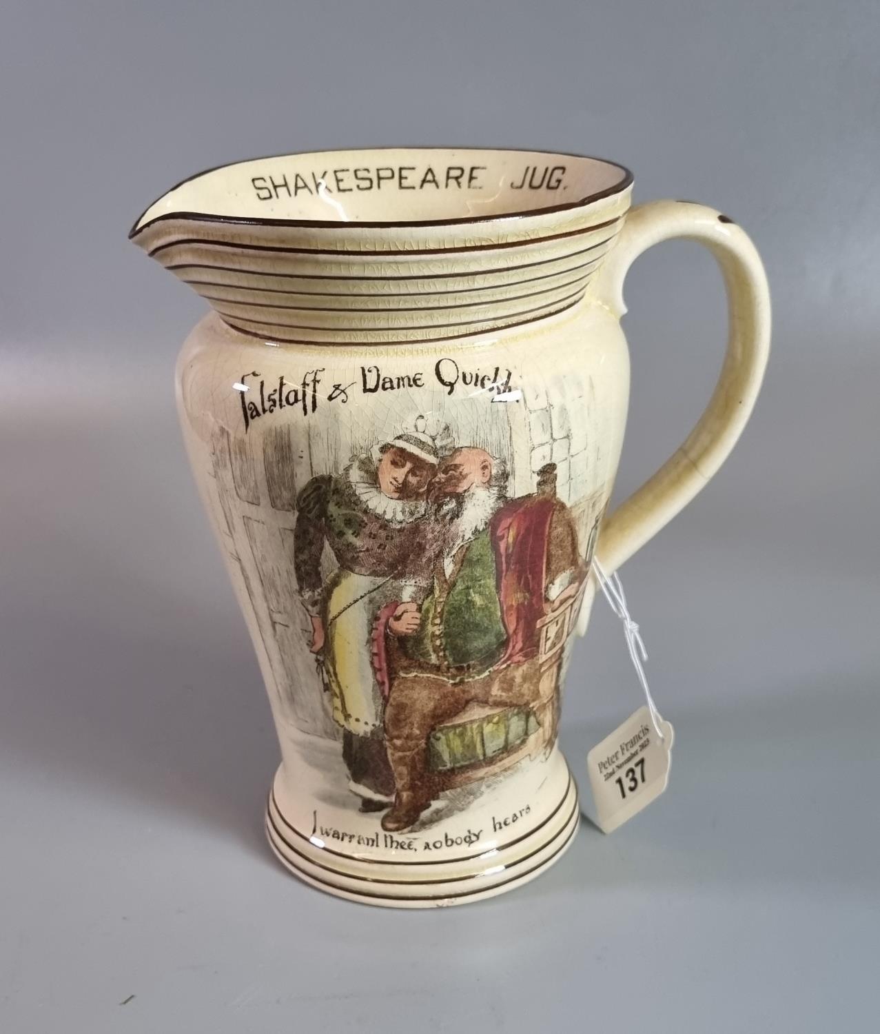 Royal Doulton D2779 Shakespeare jug, Merry Wives of Windsor, Falstaff and Dame Quickly. (B.P.