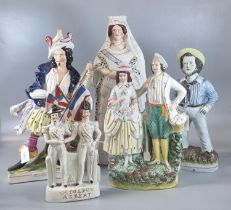 Large 19th century Staffordshire Pottery figure 'Will Watch', 40cm high approx. Together with a 19th