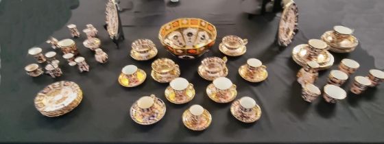Collection of Royal Crown Derby, Davenport and 19th century Minton's Imari design bone china items