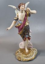Late 18th century Derby porcelain figure of a semi-nude winged lady with multi-coloured hand