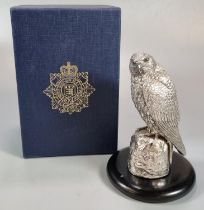 Good quality 20th century silver study of a Falcon on naturalistic base by Langfords Silver