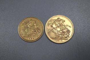 George V Gold full Sovereign dated 1912 together with an Edward VII gold Half Sovereign dated