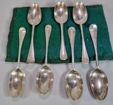Group of assorted 18th and 19th century silver table spoons, various hallmarks. 12 troy oz