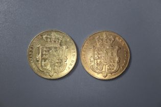 Two George IV gold full Sovereigns dated 1825 and 1826 (2) (B.P. 21% + VAT)