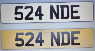 To be sold after 12noon: Cherished car registration number 524 NDE, on Retention Document V778W.