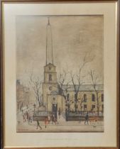 After L S Lowry (British, 18787-1976), 'Saint Luke's Church, Old Street London, E. C.' limited