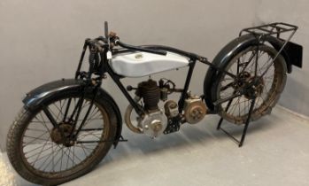 To Be Sold at 12noon: 1927 277ccs Triumph vintage motorcycle. Registration number FH 3322 with old