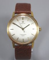 Omega Seamaster 600 gold plated gentleman's automatic wristwatch, having satin face with baton