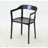 A set of six black steelwood chairs by MAGIS