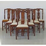 A set of ten mahogany dining chairs