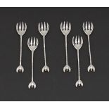 A Cypriot set of six silver sweetmeat forks