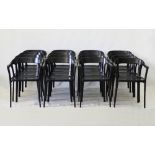 A set of eight black steelwood chairs by MAGIS