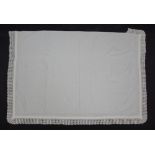 A Cypriot white cotton head board cover