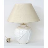 A ceramic table lamp