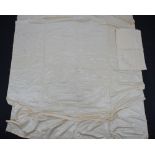 A Cypriot off-white silk embroidered bed cover