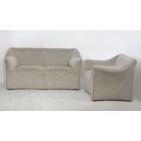 A set of two seater sofa and an armchair