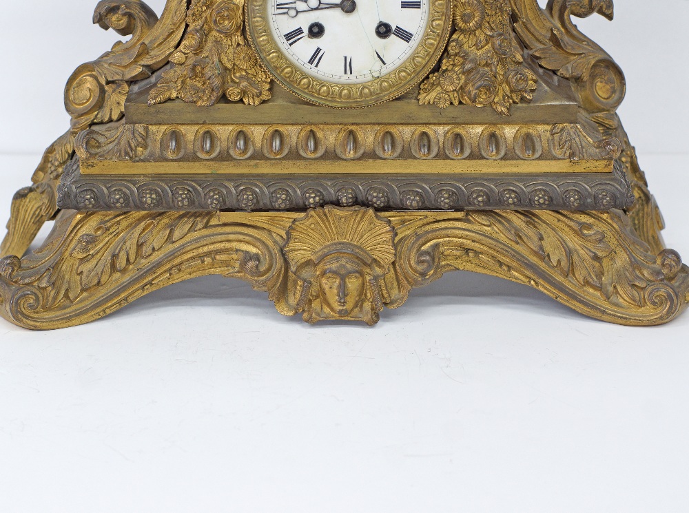 A French gilt and patinated bronze mantel clock - Image 4 of 10