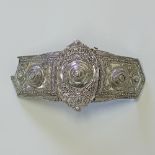 An Ottoman Turkish white metal belt buckle