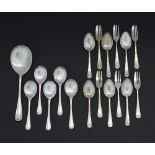 A collection of silver plated sweetmeat spoons and forks