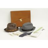 Two Fedora style men's hats
