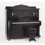 A German - GEBR. ZIMMERMANN A.G. LIEPZIC upright piano