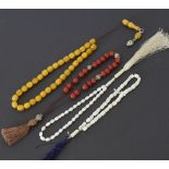 A collection of four Islamic Turkish worry beads