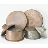 A set of four tinned copper cooking vessels