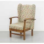 A grandmother's open wing armchair