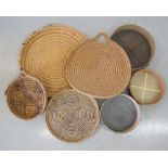 A collection of traditional Cypriot provincial flat baskets