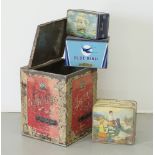 A collection of four vintage tin boxes