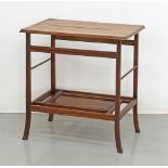 A beechwood two tier side table