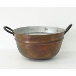 A tinned copper cauldron