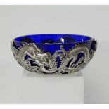 A Chinese export dragon silver bowl