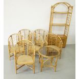 A set of six rattan terrace chairs