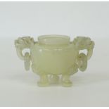 A Chinese jadeite tripod carving