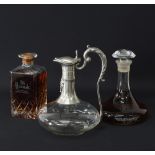 A collection of decanters
