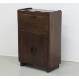 A stained veneered bedside table