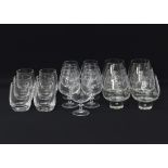 A collection of crystal glasses